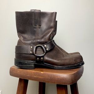 Frye Leather Motorcycle Harness Boots